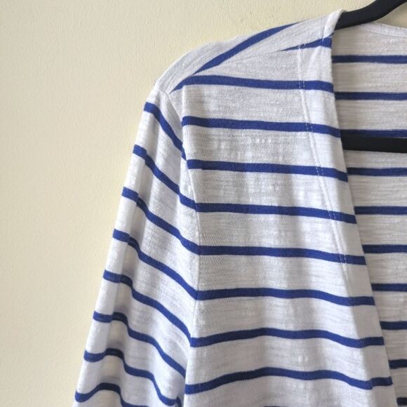 Chico's Ultimate Tee Striped Cardigan Open Front Top Size 1 S-M - Picture 4 of 7